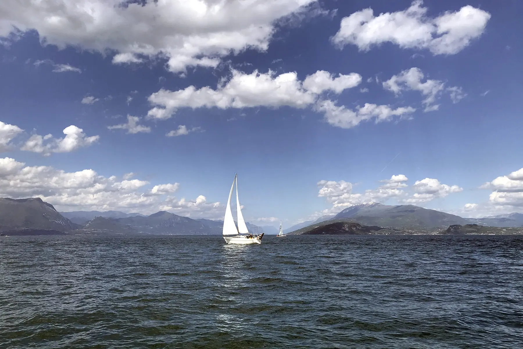 Sailing boat on the lake